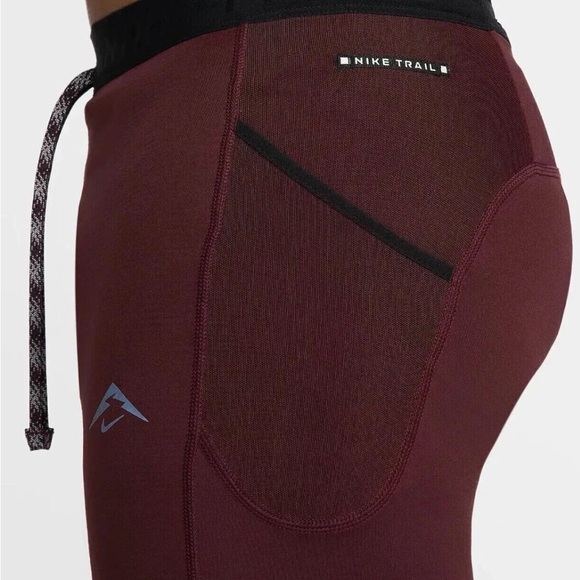 Men's Nike Trail Lunar Ray Winterized Running Tights Burgundy FB8599-652 Size XL - Picture 5 of 8